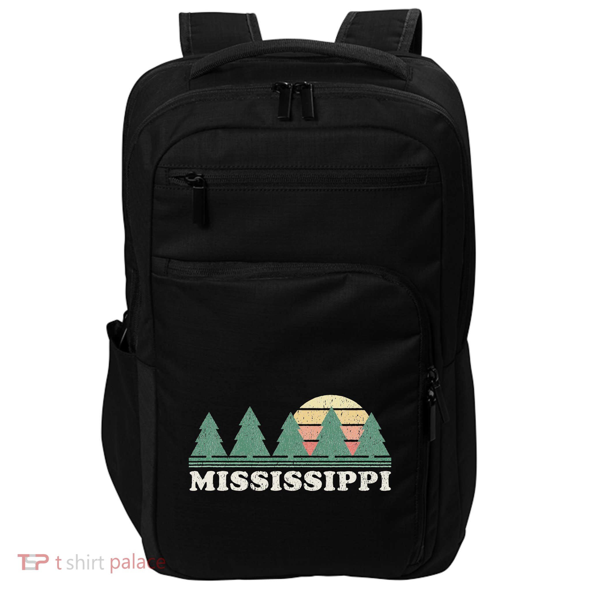 Mississippi Ms Vintage Graphic Retro 70s Design Impact Tech Backpack