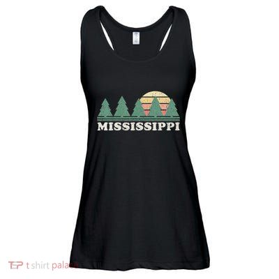 Mississippi Ms Vintage Graphic Retro 70s Design Ladies Essential Flowy Tank