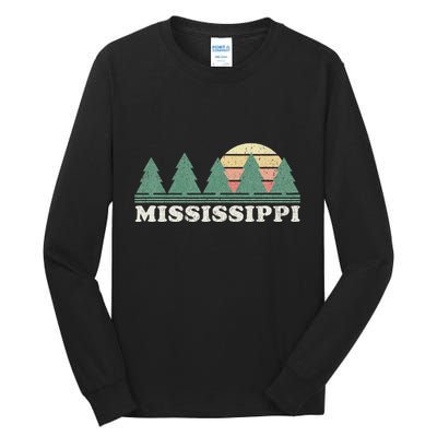 Mississippi Ms Vintage Graphic Retro 70s Design Tall Long Sleeve T-Shirt