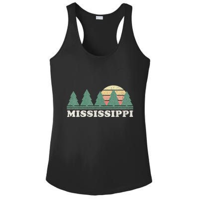 Mississippi Ms Vintage Graphic Retro 70s Design Ladies PosiCharge Competitor Racerback Tank