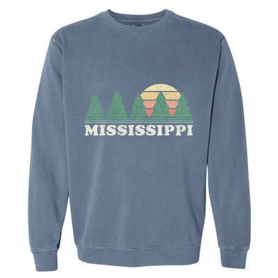 Mississippi Ms Vintage Graphic Retro 70s Design Garment-Dyed Sweatshirt