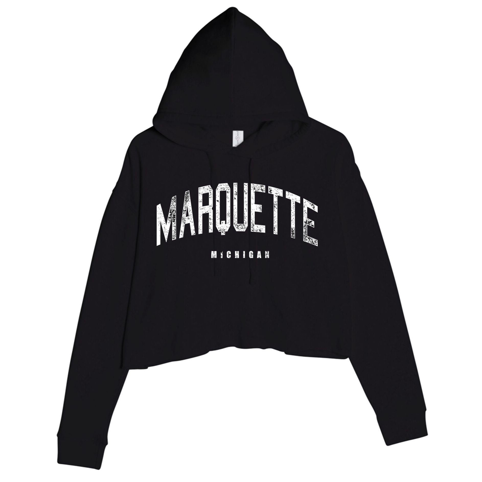 Marquette Michigan Vintage Logo Crop Fleece Hoodie