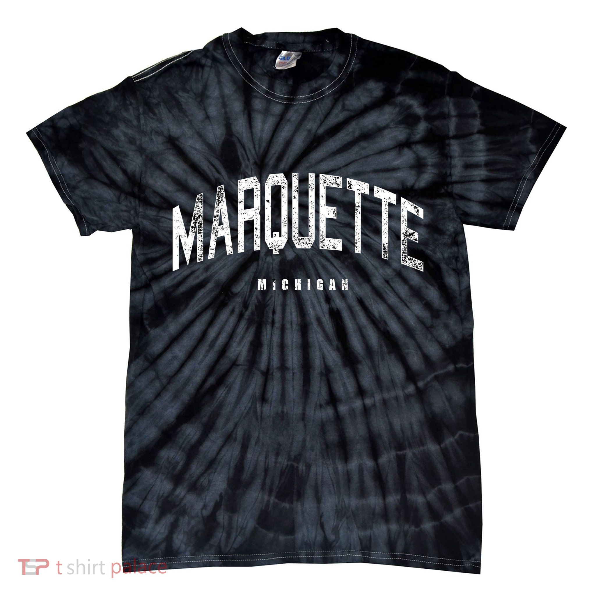 Marquette Michigan Vintage Logo Tie-Dye T-Shirt