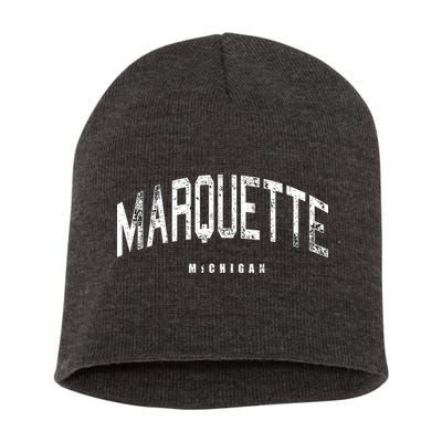 Marquette Michigan Vintage Logo Short Acrylic Beanie