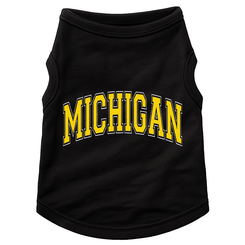 Michigan Mi Vintagestyle Maize Font Doggie Tank