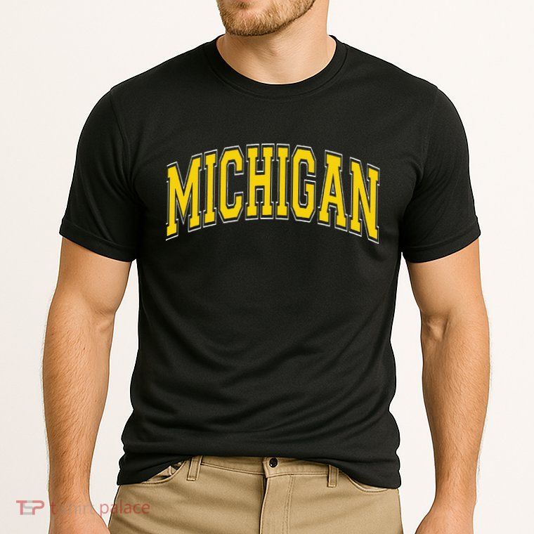Michigan Mi Vintagestyle Maize Font Performance Shirt