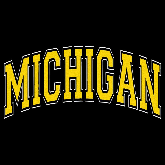 Michigan Mi Vintagestyle Maize Font Long Sleeve Shirt