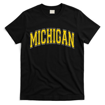Michigan Mi Vintagestyle Maize Font T-Shirt