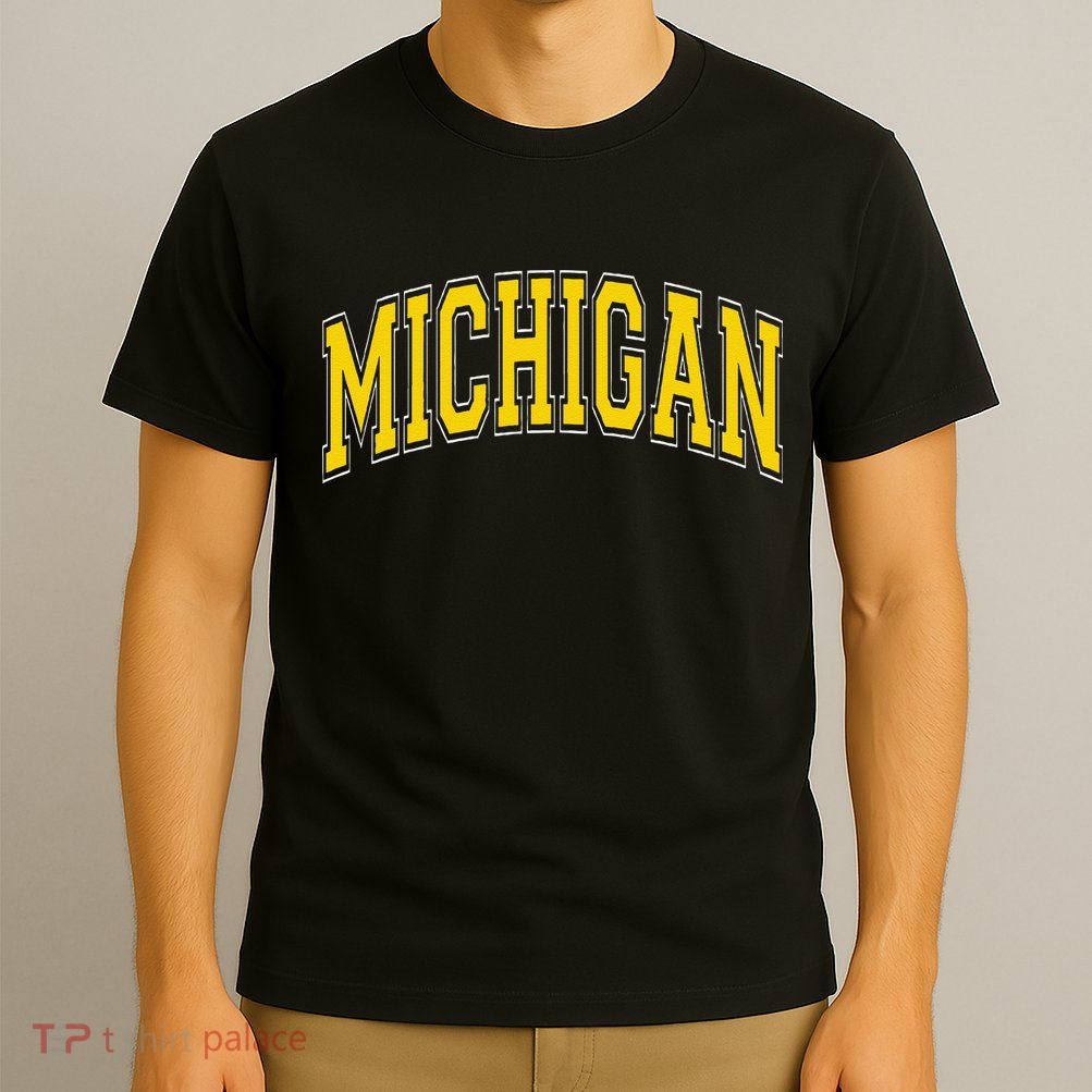 Michigan Mi Vintagestyle Maize Font T-Shirt