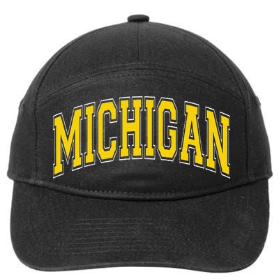 Michigan Mi Vintagestyle Maize Font 7-Panel Snapback Hat