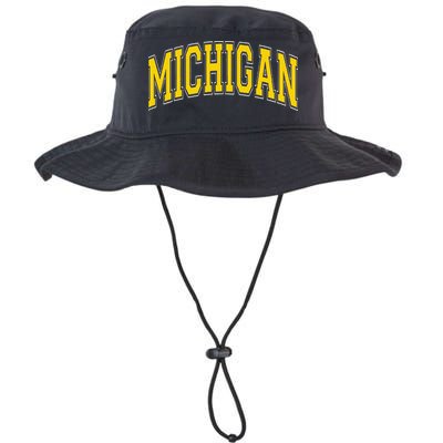 Michigan Mi Vintagestyle Maize Font Bucket Hat