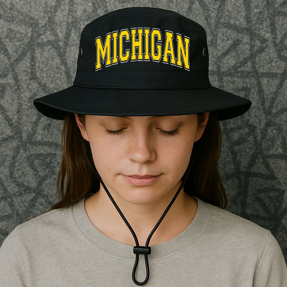 Michigan Mi Vintagestyle Maize Font Bucket Hat