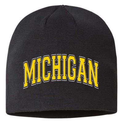Michigan Mi Vintagestyle Maize Font Sustainable Beanie