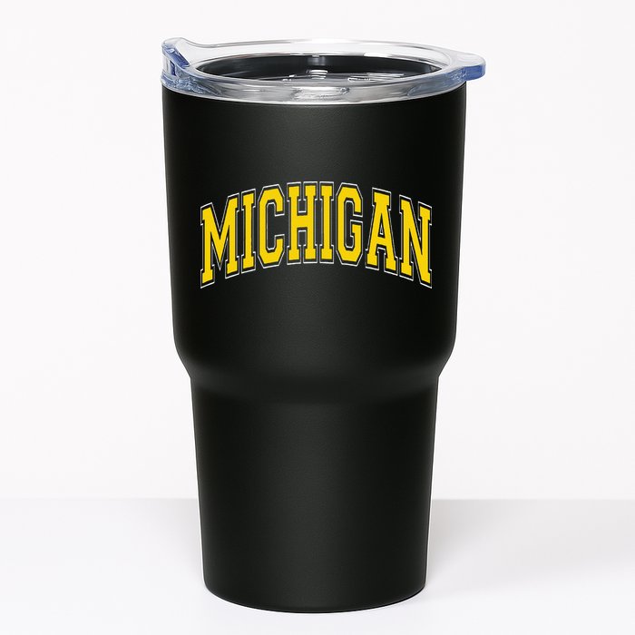 Michigan Mi Vintagestyle Maize Font Tumbler