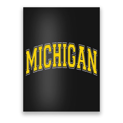 Michigan Mi Vintagestyle Maize Font Poster