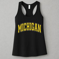 Michigan Mi Vintagestyle Maize Font Womens Tank Top