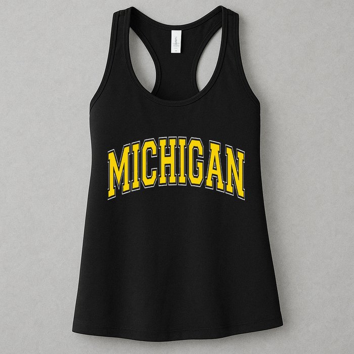 Michigan Mi Vintagestyle Maize Font Womens Tank Top