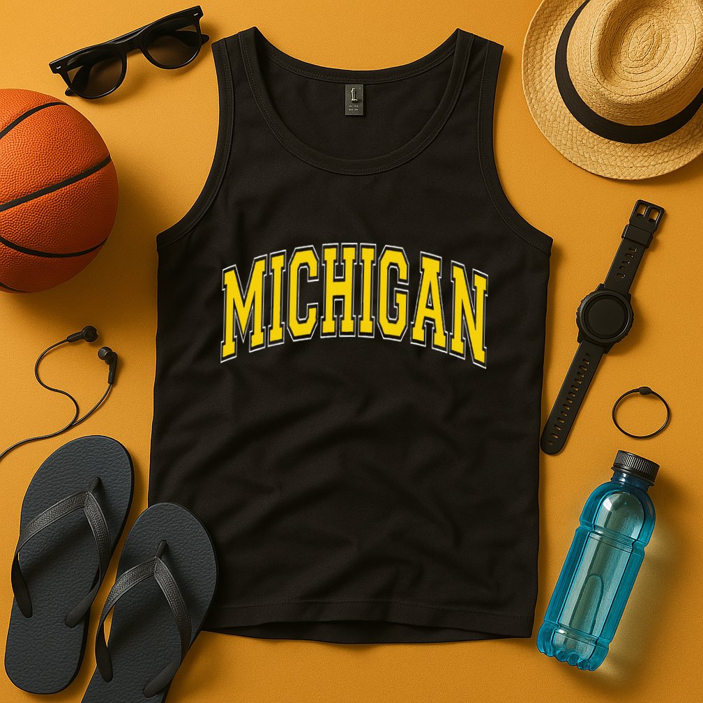 Michigan Mi Vintagestyle Maize Font Tank Top