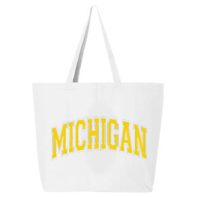 Michigan Mi Vintagestyle Maize Font 25L Jumbo Tote