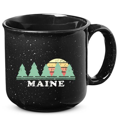 Maine Me Vintage Graphic Retro 70s Design 15oz Campfire Ceramic Mug
