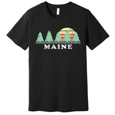 Maine Me Vintage Graphic Retro 70s Design Premium T-Shirt