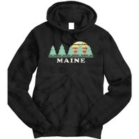 Maine Me Vintage Graphic Retro 70s Design Tie Dye Hoodie