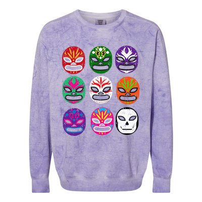 Masks Mexican Wrestling Mask Colorblast Crewneck Sweatshirt