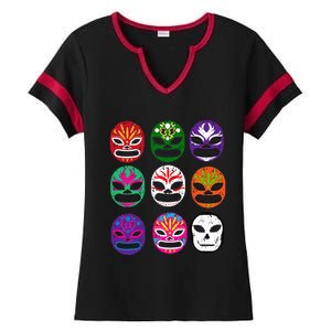 Masks Mexican Wrestling Mask Ladies Halftime Notch Neck Tee