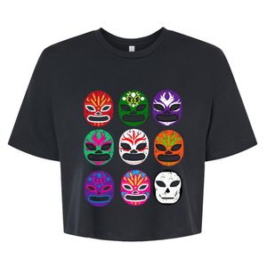 Masks Mexican Wrestling Mask Bella+Canvas Jersey Crop Tee