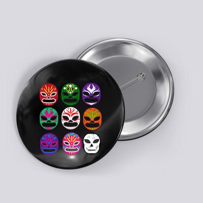 Masks Mexican Wrestling Mask Button