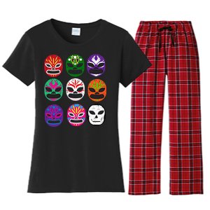 Masks Mexican Wrestling Mask Women's Flannel Pajama Set