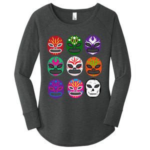 Masks Mexican Wrestling Mask Women's Perfect Tri Tunic Long Sleeve Shirt