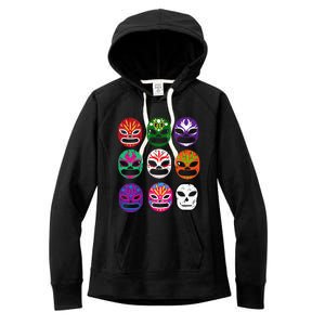 Masks Mexican Wrestling Mask Women's Fleece Hoodie