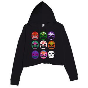 Masks Mexican Wrestling Mask Crop Fleece Hoodie