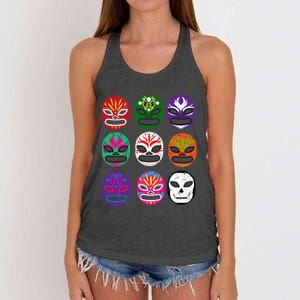 Masks Mexican Wrestling Mask Women's Knotted Racerback Tank