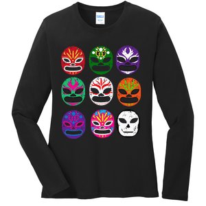 Masks Mexican Wrestling Mask Ladies Long Sleeve Shirt