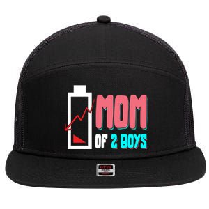 Mom Mother Wife Grandma Low Battery Moms Gift 7 Panel Mesh Trucker Snapback Hat