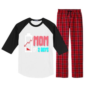 Mom Mother Wife Grandma Low Battery Moms Gift Raglan Sleeve Pajama Set