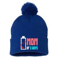 Mom Mother Wife Grandma Low Battery Moms Gift Pom Pom 12in Knit Beanie