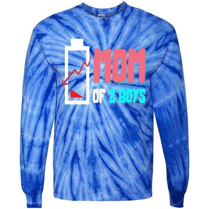 Mom Mother Wife Grandma Low Battery Moms Gift Tie-Dye Long Sleeve Shirt