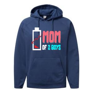 Mom Mother Wife Grandma Low Battery Moms Gift Performance Fleece Hoodie