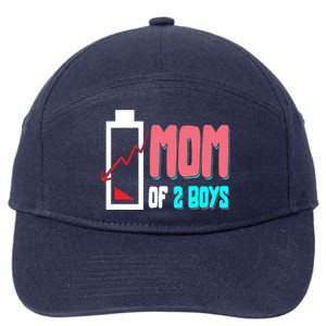 Mom Mother Wife Grandma Low Battery Moms Gift 7-Panel Snapback Hat