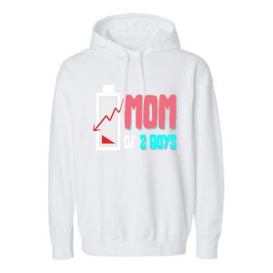 Mom Mother Wife Grandma Low Battery Moms Gift Garment-Dyed Fleece Hoodie