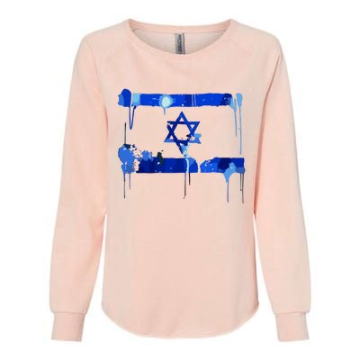 Marina Medvin Wearing Distressed Israeli Flag Womens California Wash Sweatshirt