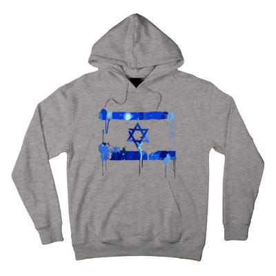 Marina Medvin Wearing Distressed Israeli Flag Tall Hoodie