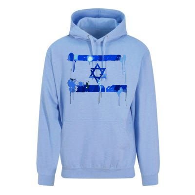 Marina Medvin Wearing Distressed Israeli Flag Unisex Surf Hoodie