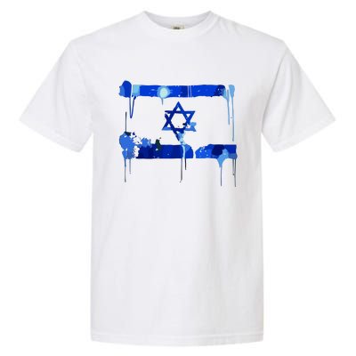 Marina Medvin Wearing Distressed Israeli Flag Garment-Dyed Heavyweight T-Shirt