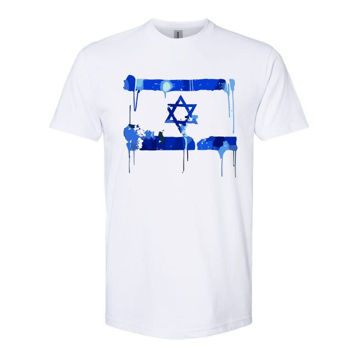 Marina Medvin Wearing Distressed Israeli Flag Softstyle CVC T-Shirt