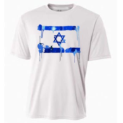 Marina Medvin Wearing Distressed Israeli Flag Cooling Performance Crew T-Shirt