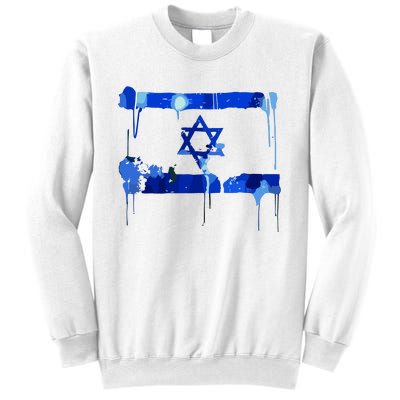 Marina Medvin Wearing Distressed Israeli Flag Sweatshirt